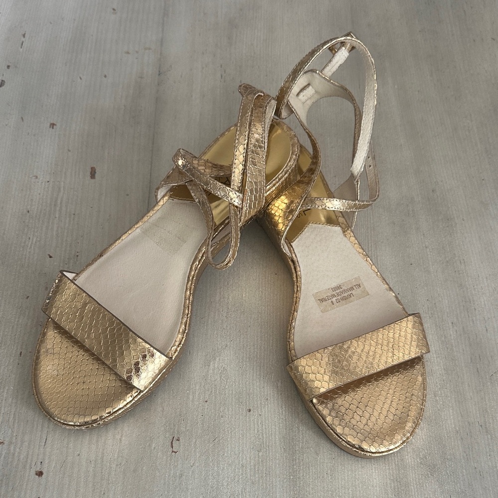 Michael Kors gold snake print sandals